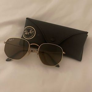 Ray Ban Brown Hexagonal Flat Lenses
